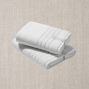 Felpinter Lot Of 2 White 30 x 54" 100% Cotton Bath Towels Made In Portugal